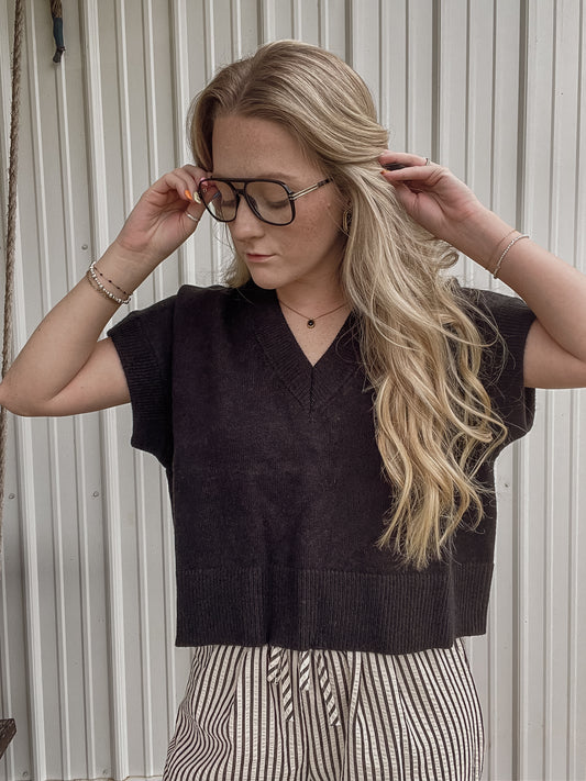 Oversized Vneck Sweater Vest