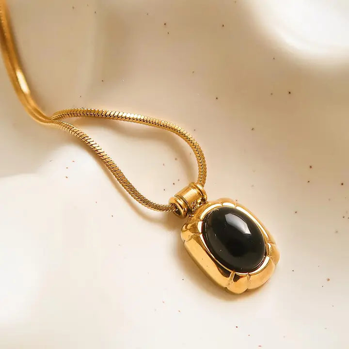 Black - Dax Natural Stone Necklace