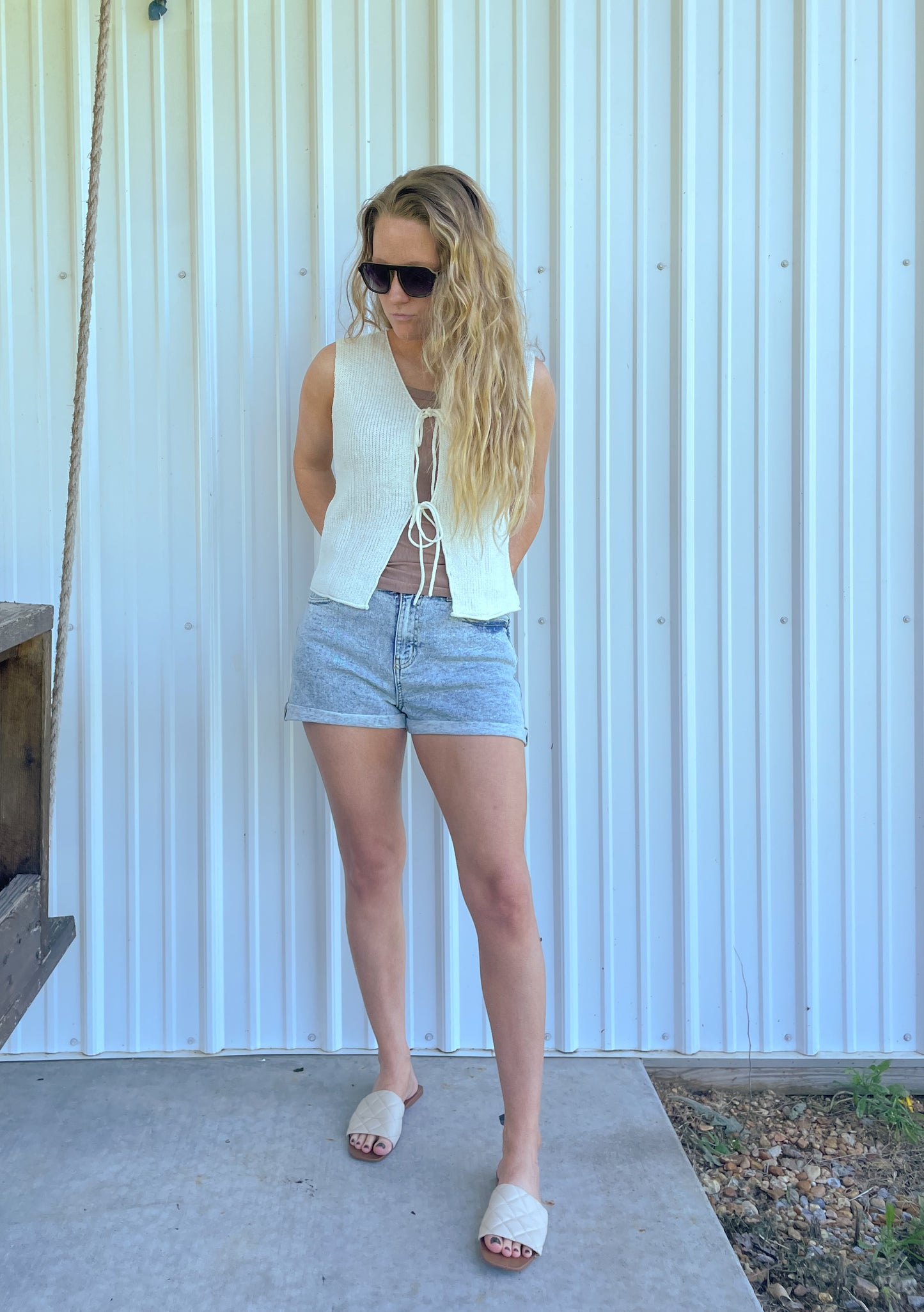 Tie Front Sweater Vest