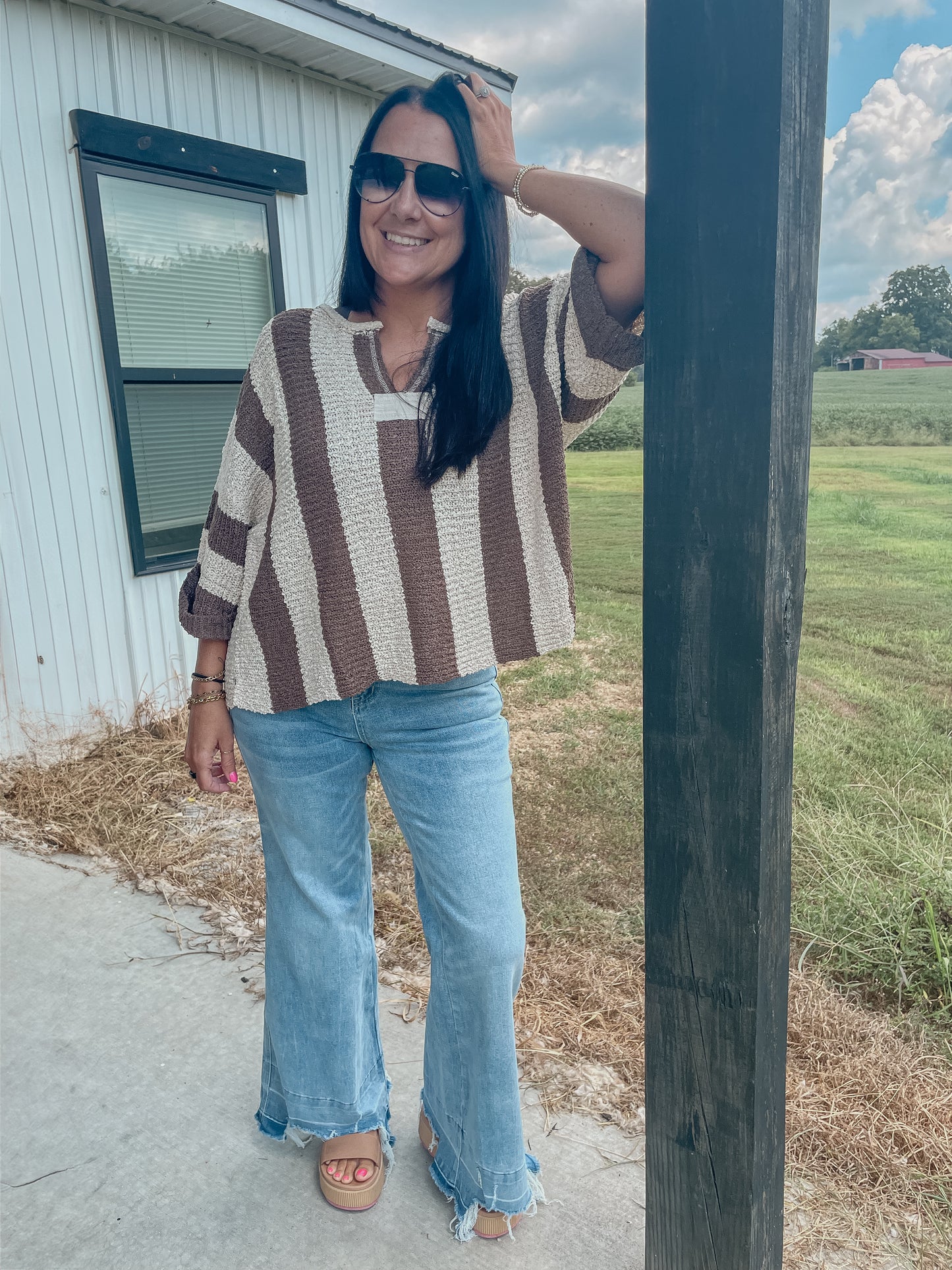 Illa Vertical Stripe Sweater