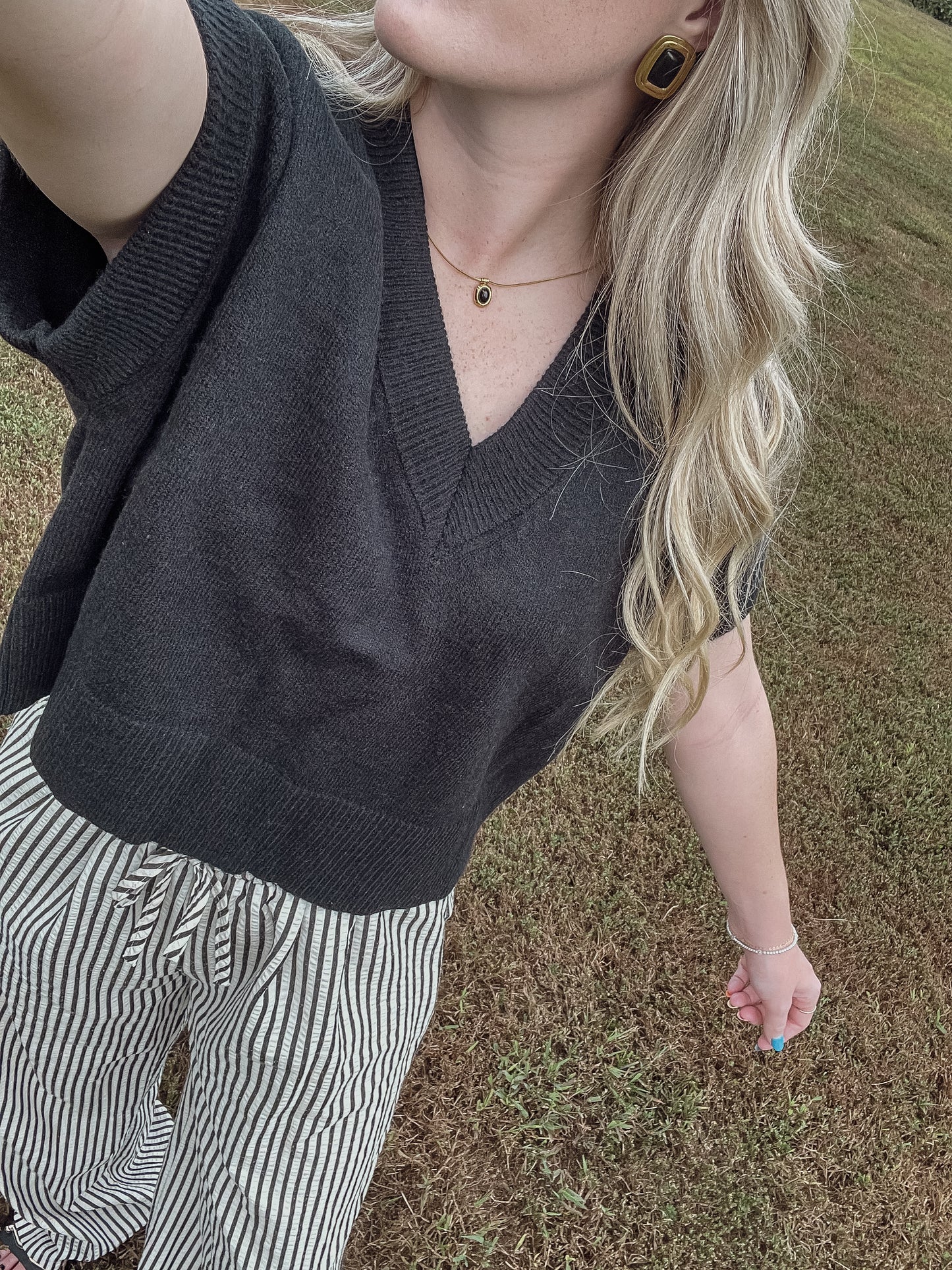 Oversized Vneck Sweater Vest