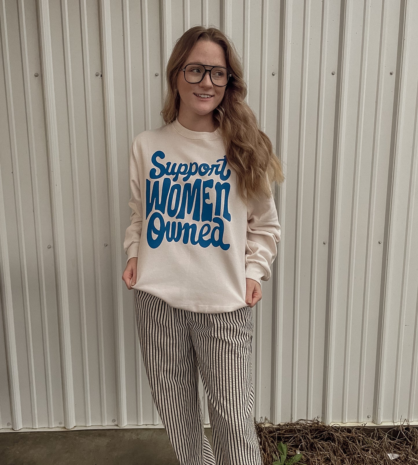 “Support Women Owned” Graphic Crewneck
