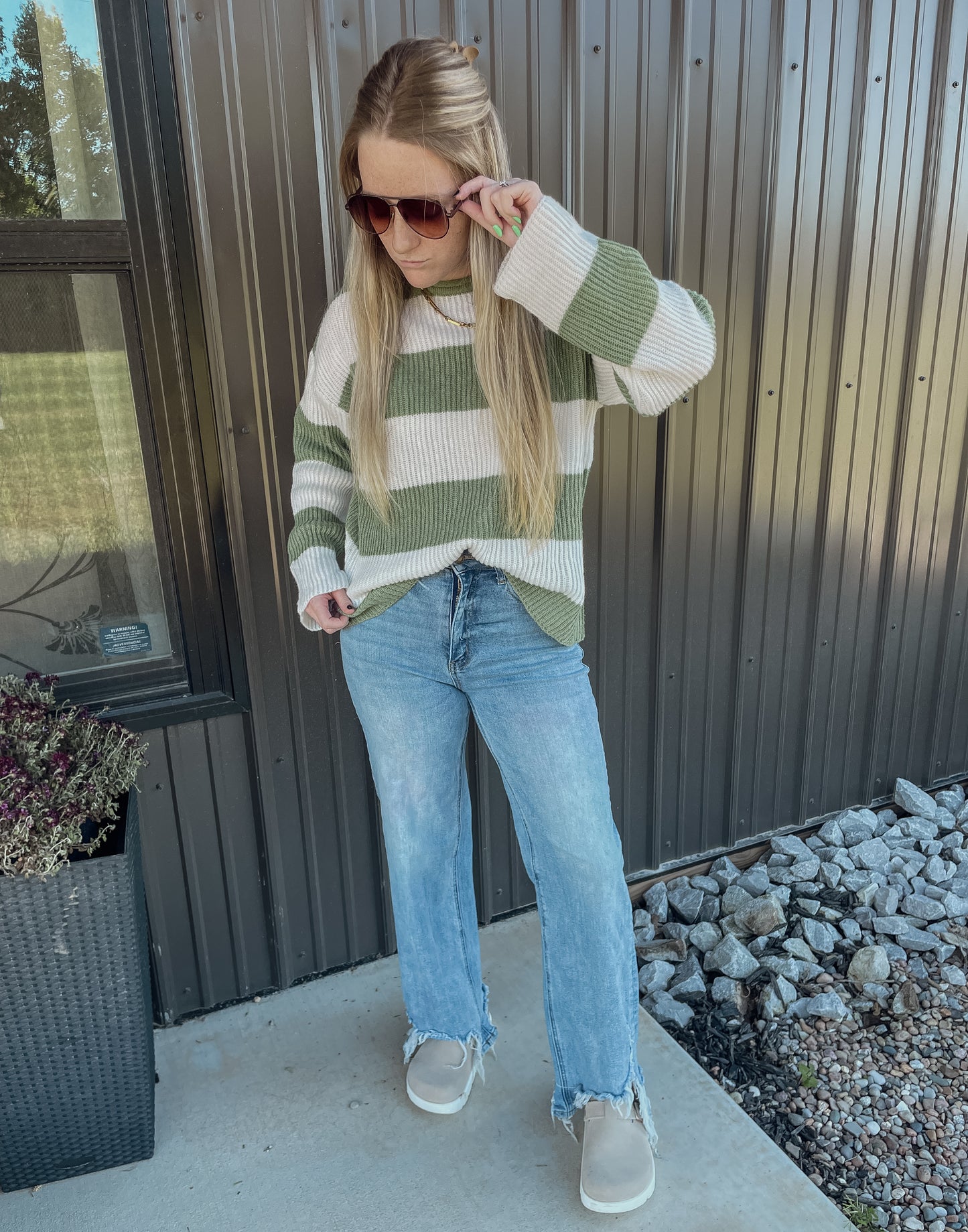 Maddy Striped Crew Sweater