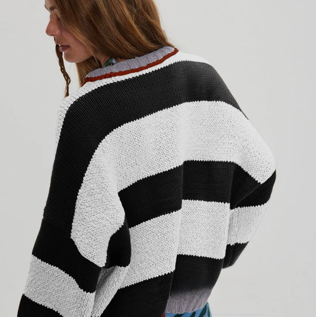 Colorblock Stripe Knit Sweater
