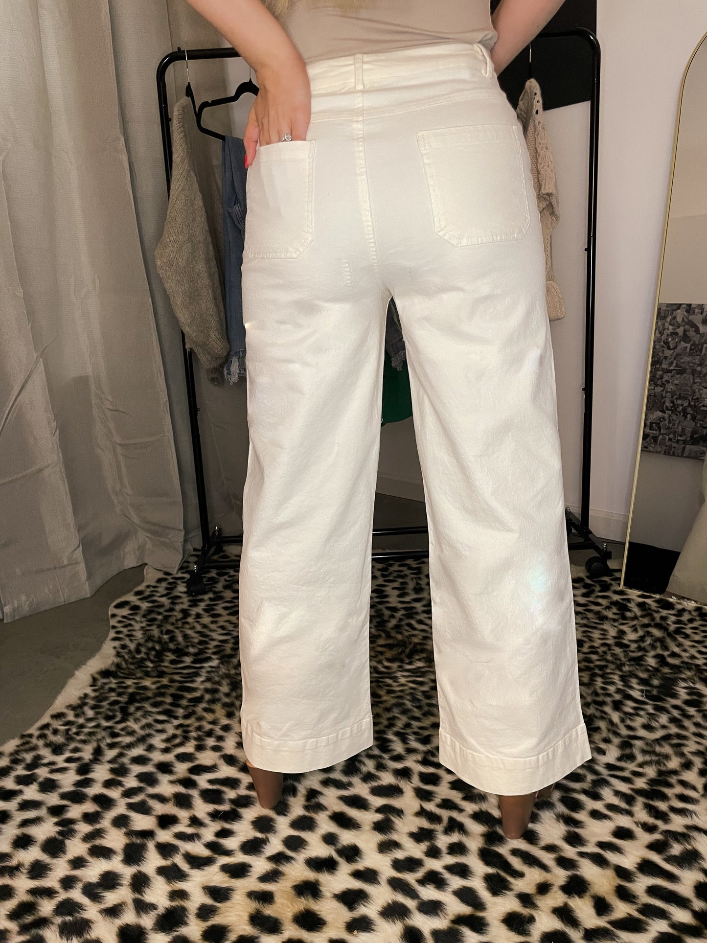 Cream Wide Leg Pants