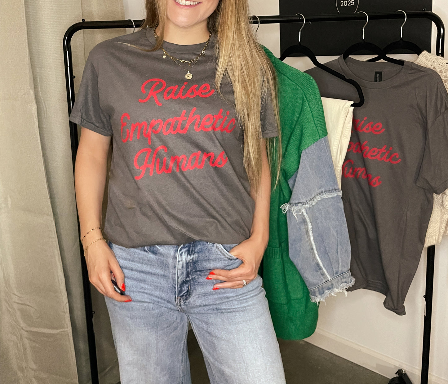"Raise Empathetic Humans" Tee - Charcoal