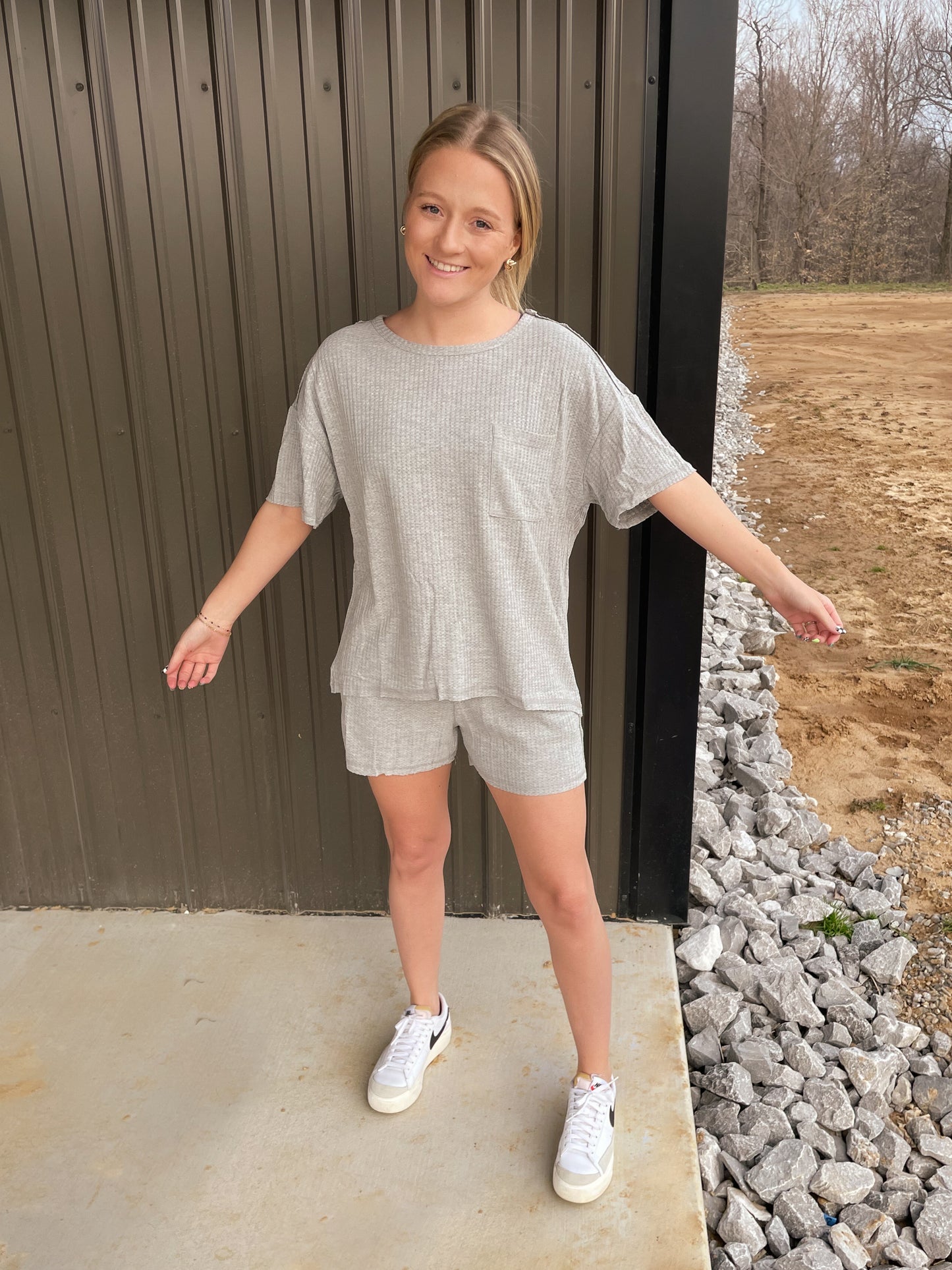 Waffle Tshirt and Shorts Set