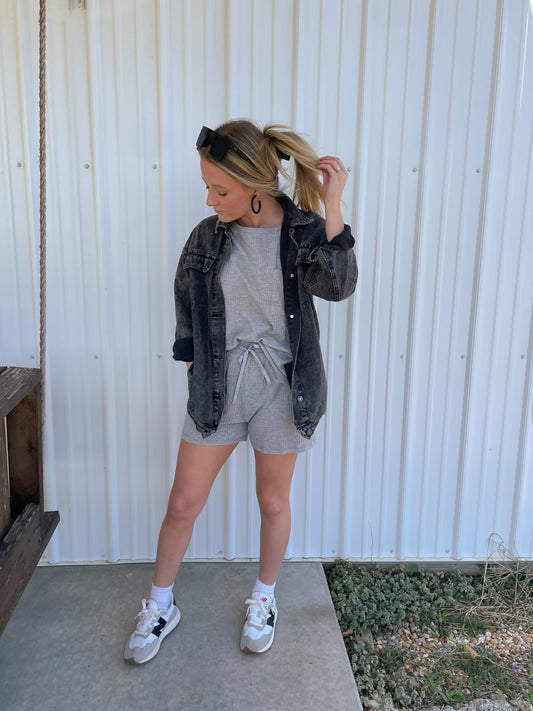 Waffle Tshirt and Shorts Set