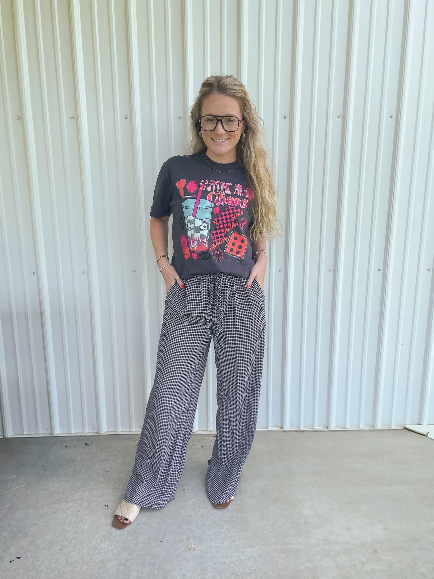 Gingham Linen Pants