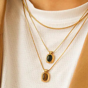 Brown - Dax Natural Stone Necklace