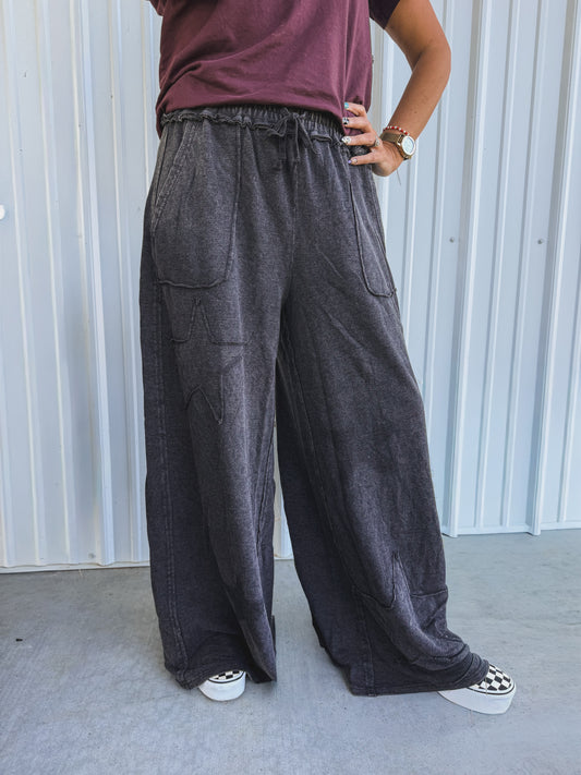 Washed Black Star Pants