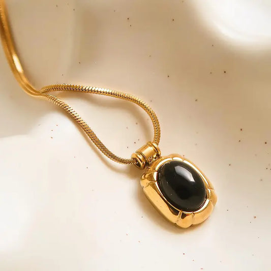 Black - Dax Natural Stone Necklace