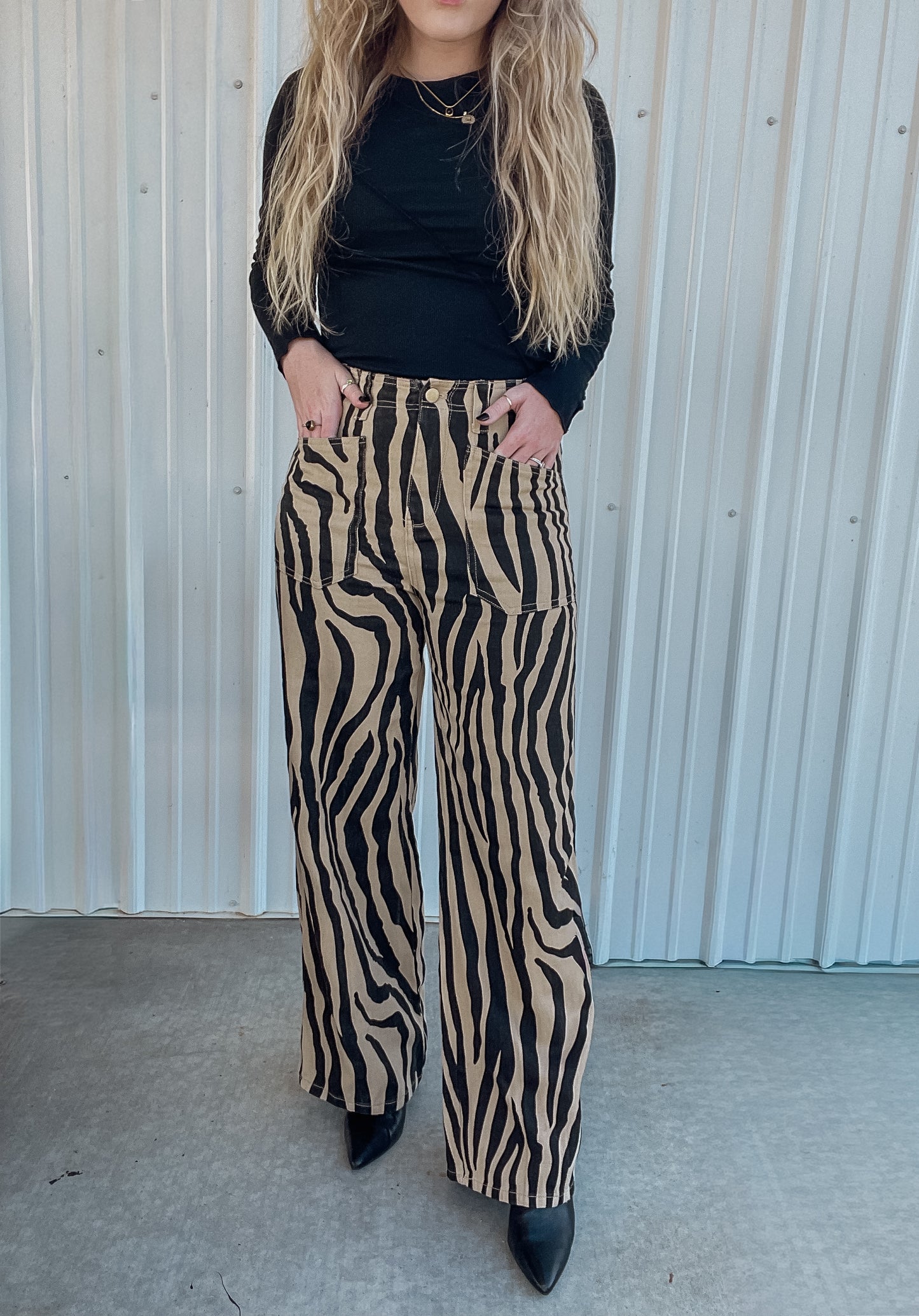 Bold Zebra Wide Leg Pants