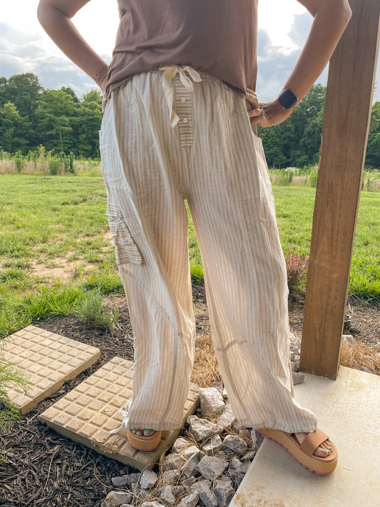 Vintage Taupe Stripe Pants