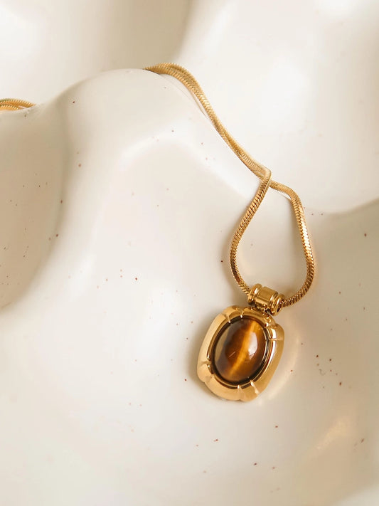 Brown - Dax Natural Stone Necklace
