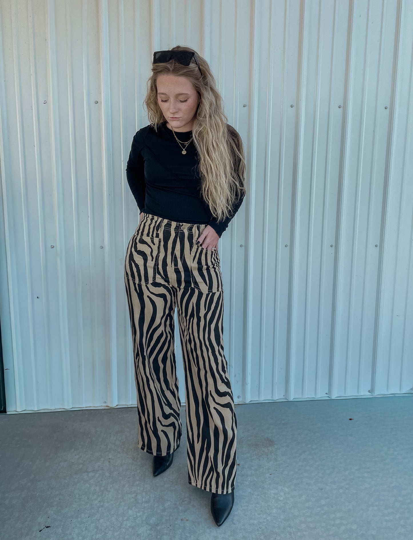 Bold Zebra Wide Leg Pants
