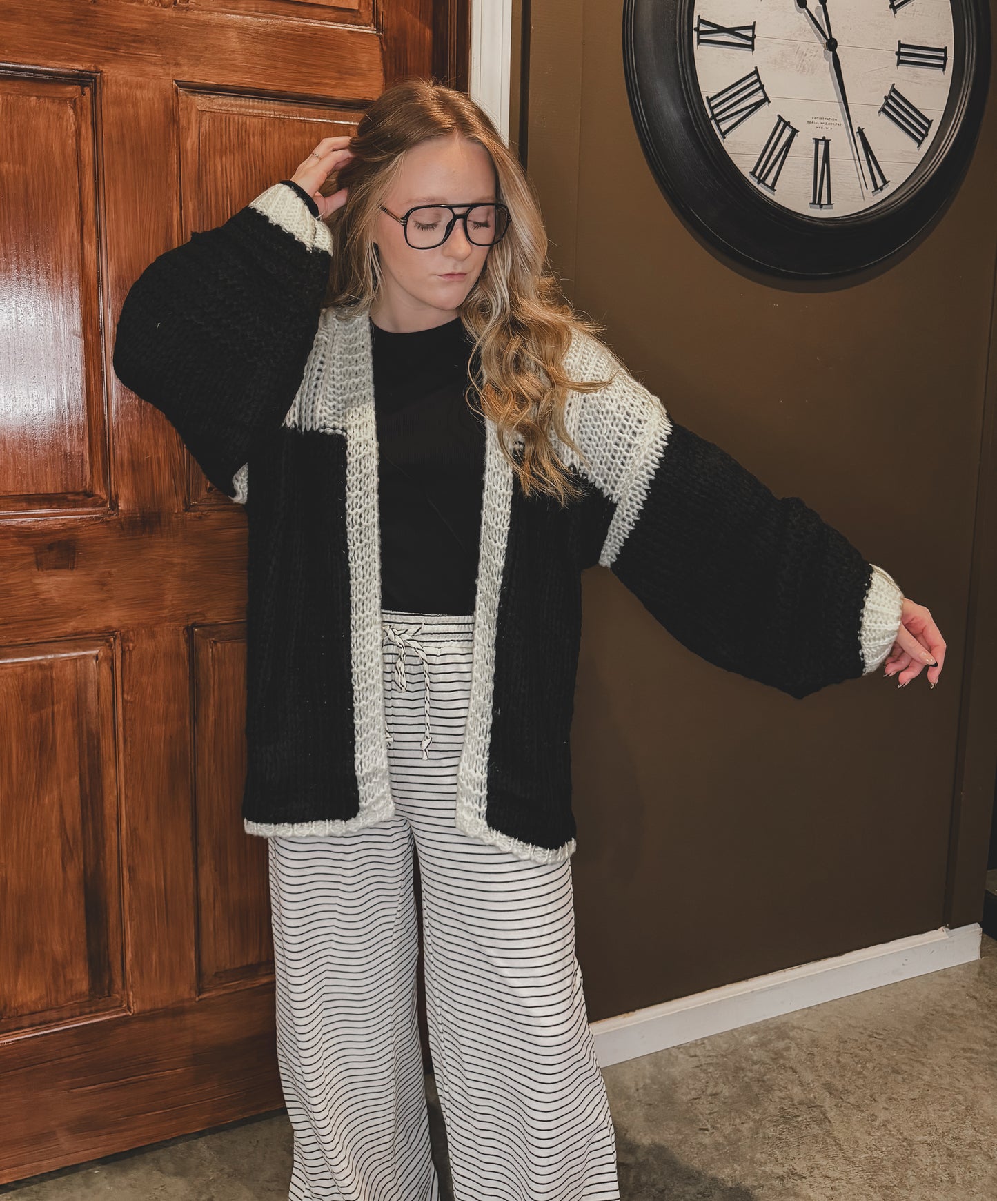 Black & White Chunky Cardigan