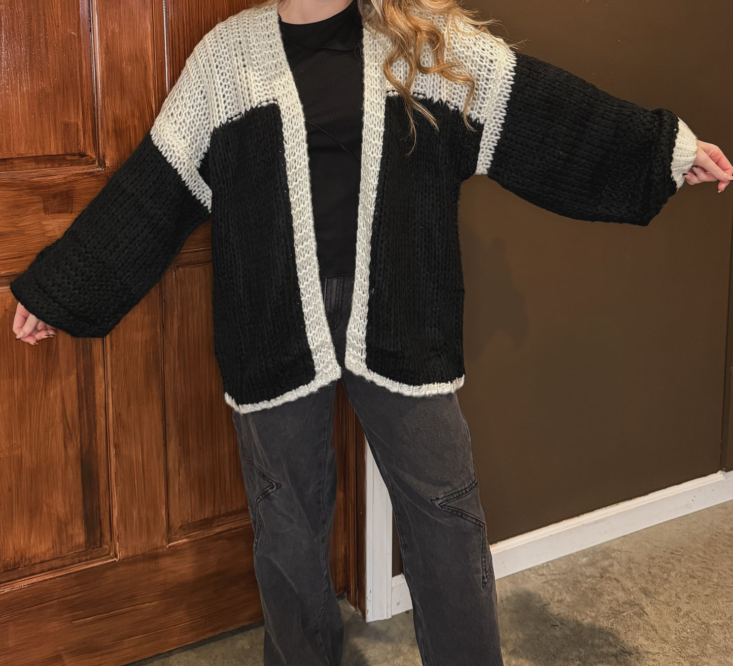 Black & White Chunky Cardigan