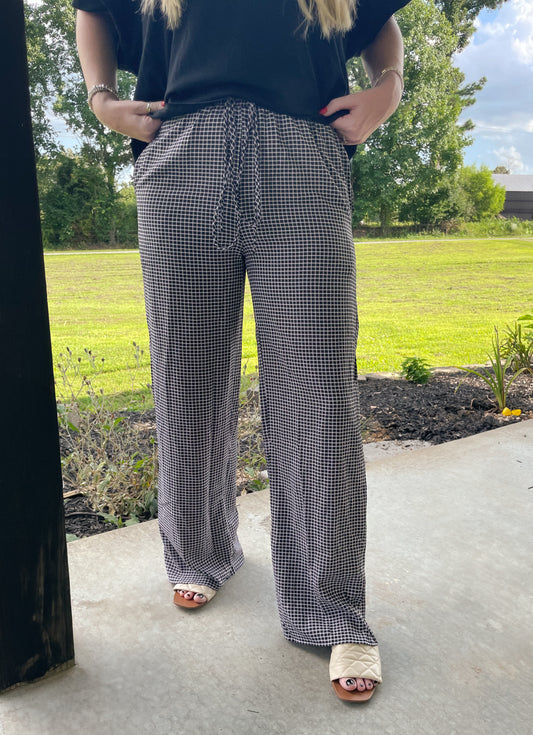 Gingham Linen Pants