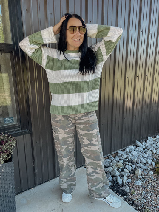 Maddy Striped Crew Sweater