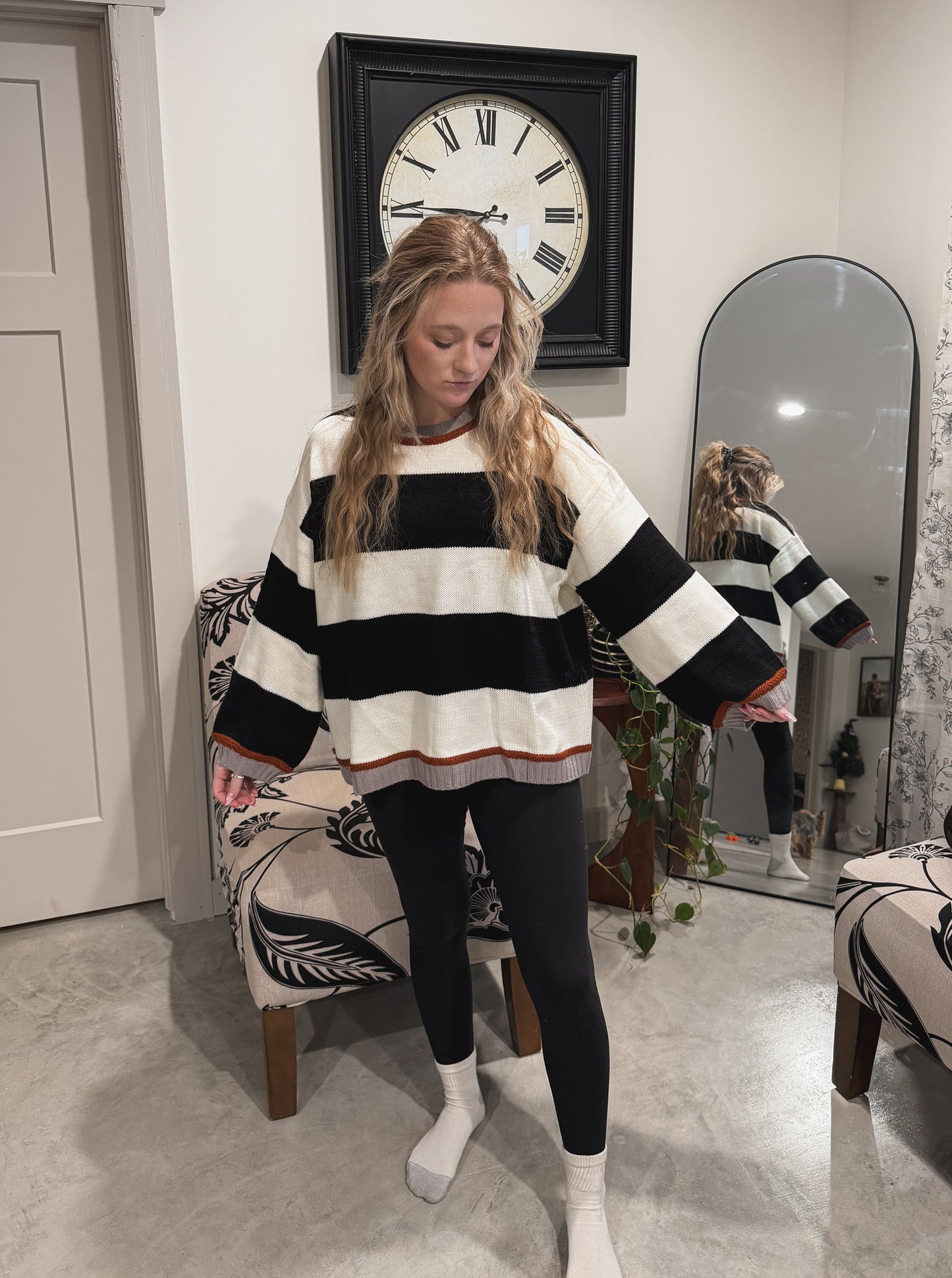 Colorblock Stripe Knit Sweater