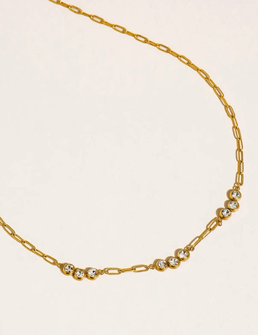 Eclaire CZ Station Chain Necklace