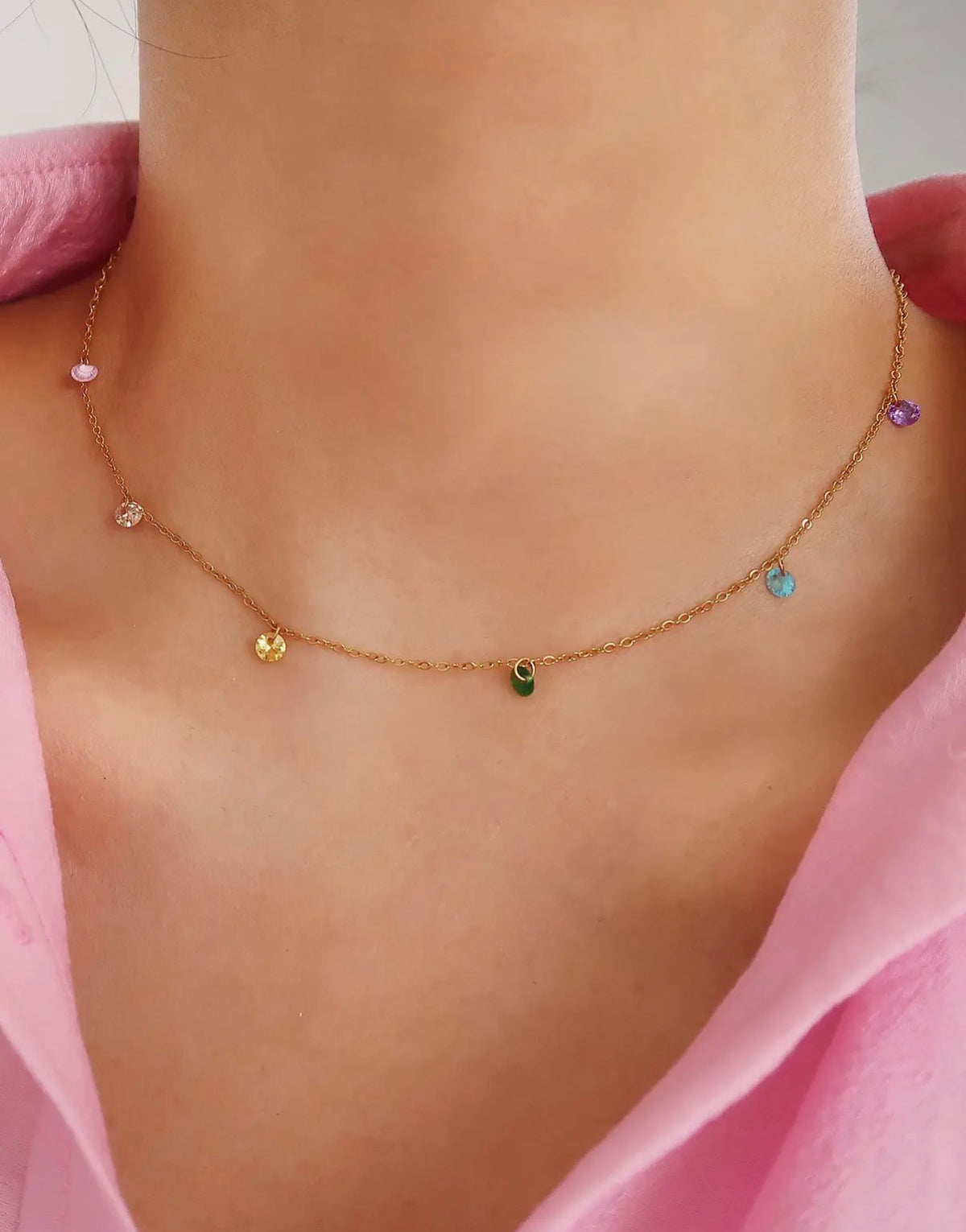 Ariana Mulicolor Petite Chain Necklace