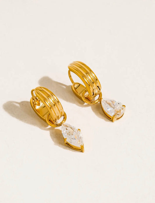 Saffron Teardrop Mismatched Earrings