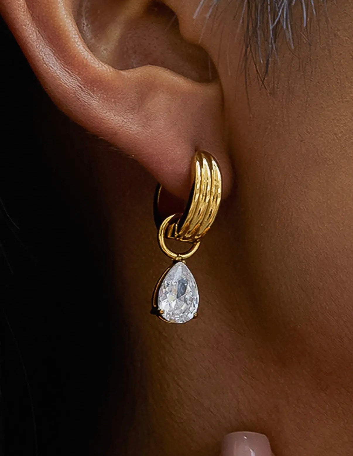 Saffron Teardrop Mismatched Earrings