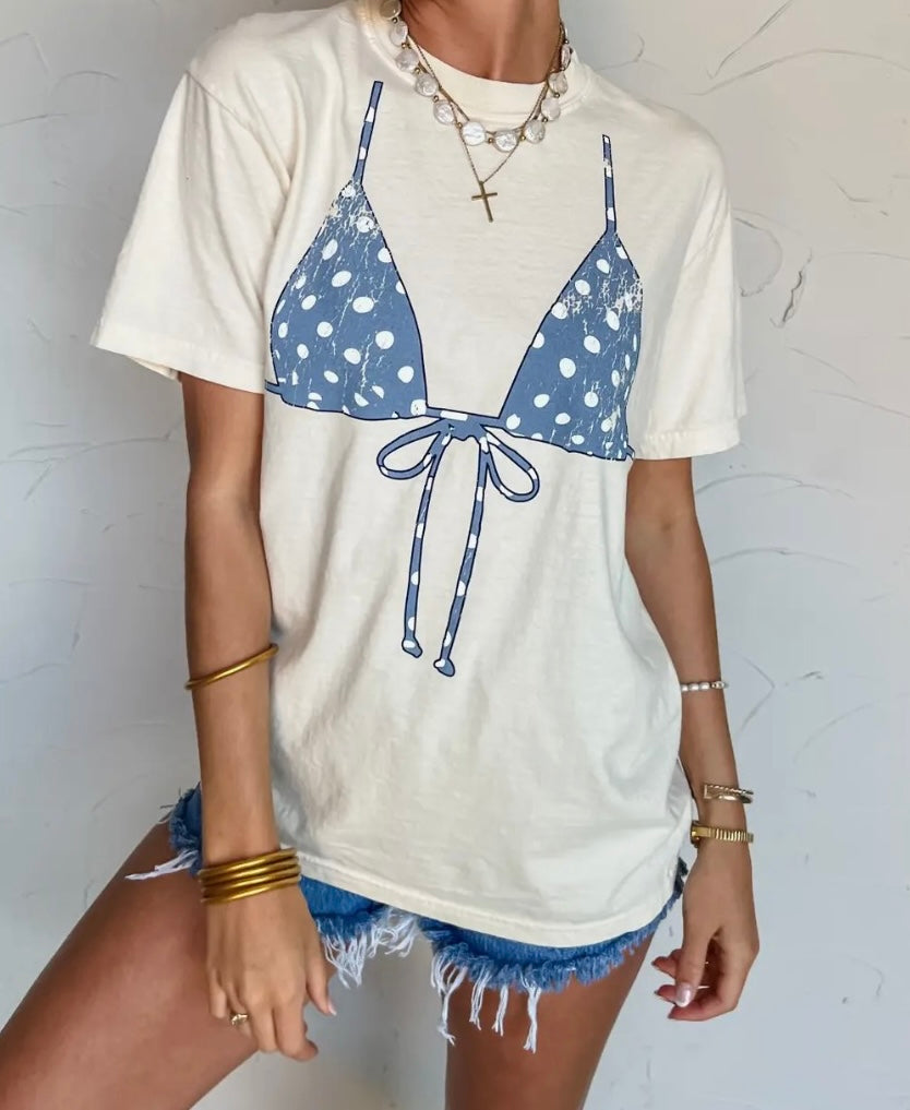 Polka Dot Bikini Top Tee