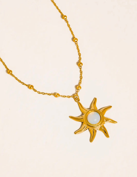 Astoria Sun Pendant Chain Necklace