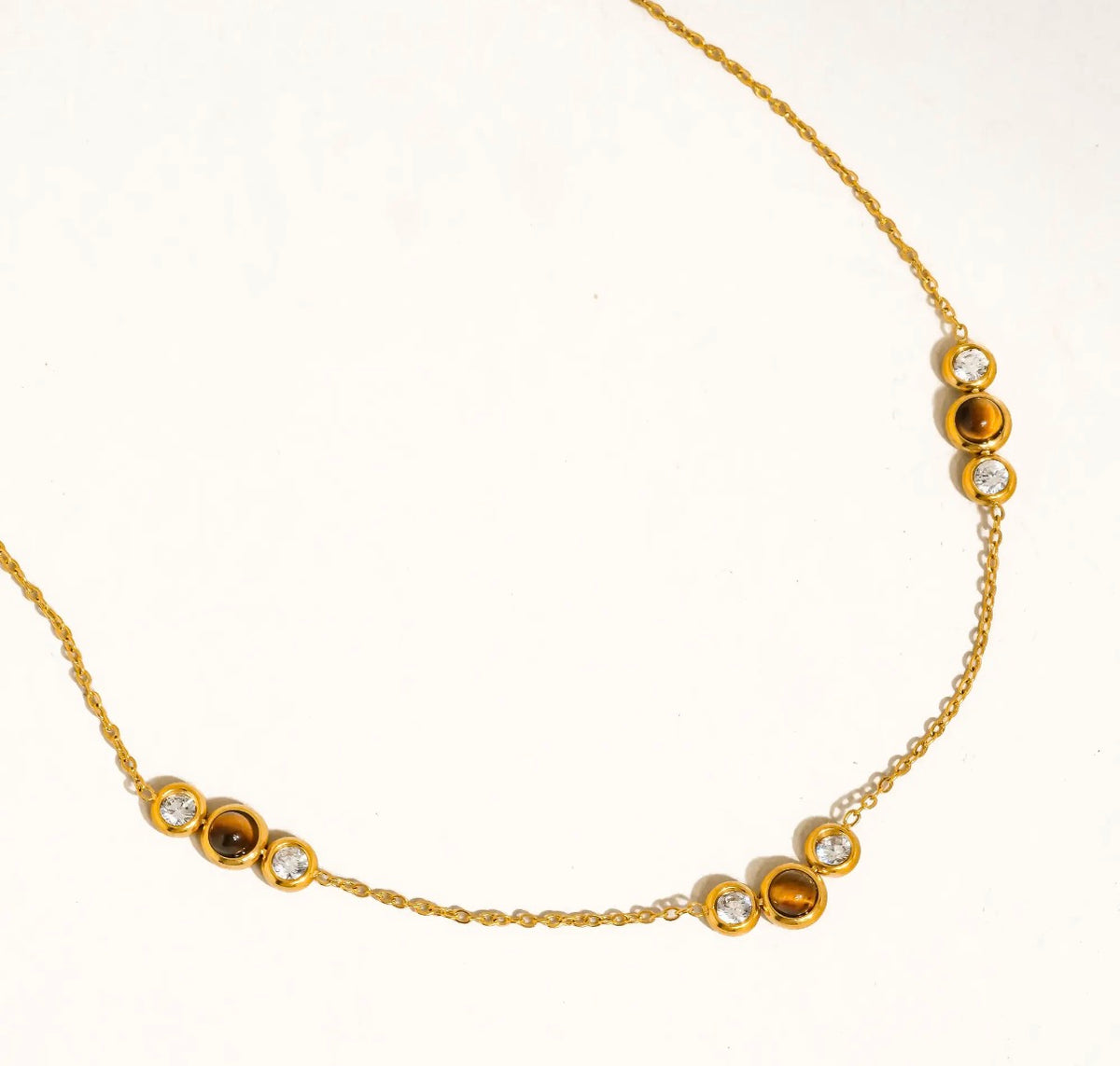 Tiger Eye CZ Necklace