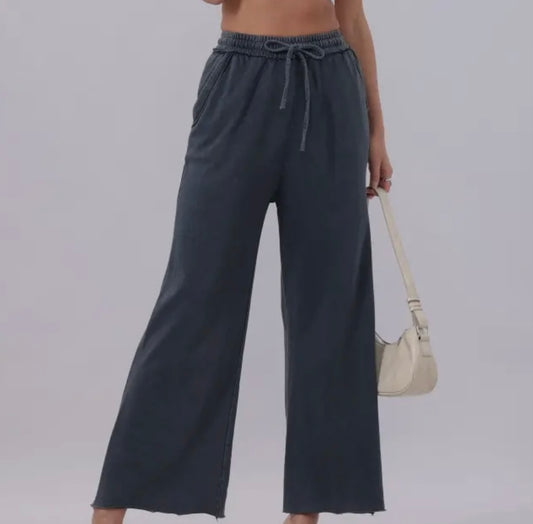 Acidwash Wide-Leg Lounge Pants