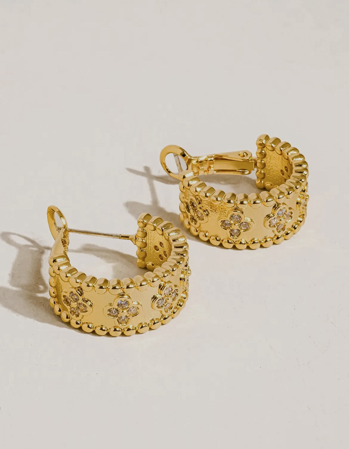 Vintage Floral Hoop Earrings