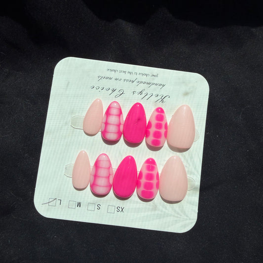 Multi Pink Alligator - Almond