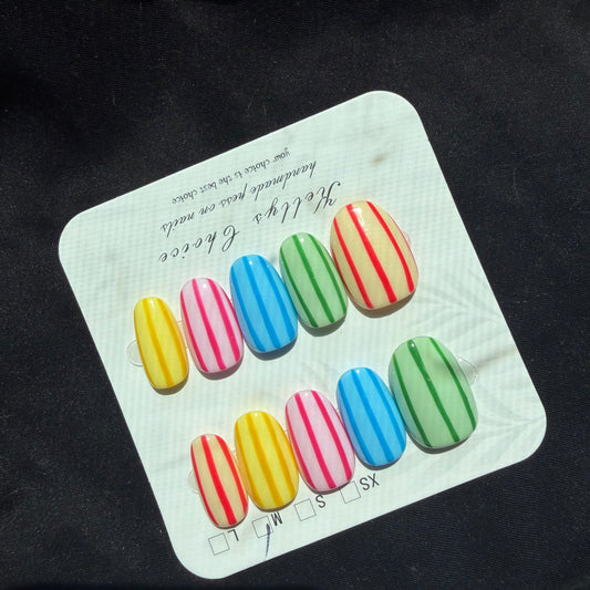 Spring Stripe Nails